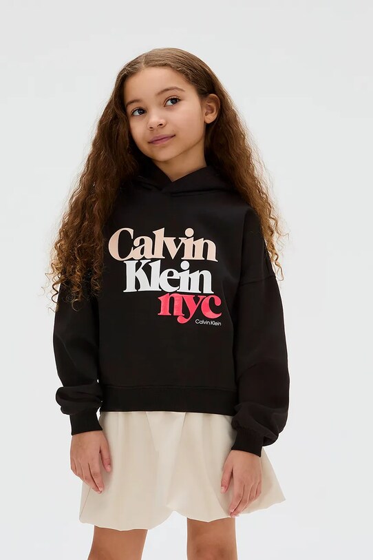 Calvin Klein Jeans bluza bawełniana dziecięca nadruk czarny IG0IG02989.9BYA