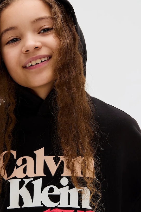 Otroški bombažen pulover Calvin Klein Jeans IG0IG02989.9BYA črna