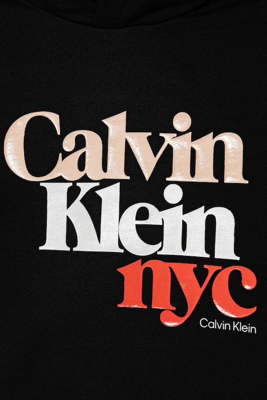 Otroški bombažen pulover Calvin Klein Jeans črna IG0IG02989.9BYA
