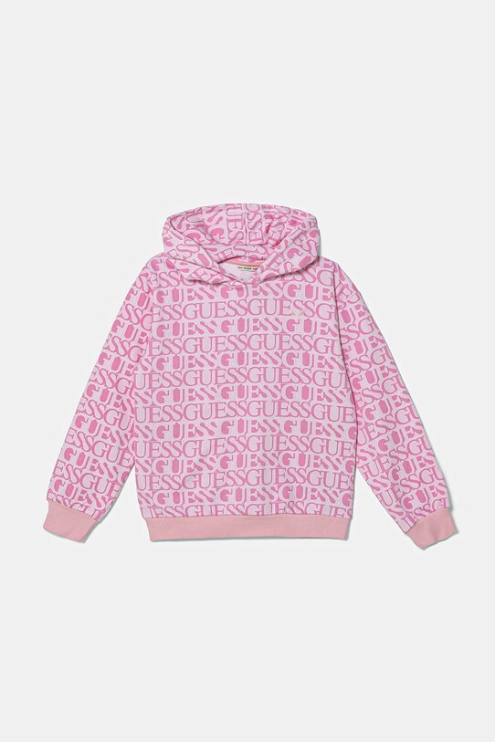 Guess hanorac de bumbac pentru copii cu modele roz J5YQ02.KAD74.9BYA