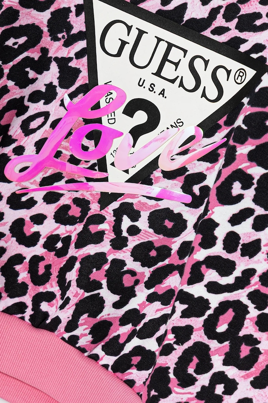 Dziewczynka Guess bluza bawełniana dziecięca J5YQ03.KA6R4.9BYA różowy