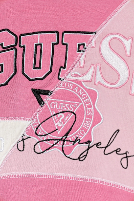 Fete Guess hanorac de bumbac pentru copii J5YQ04.KA6R4.9BYA roz