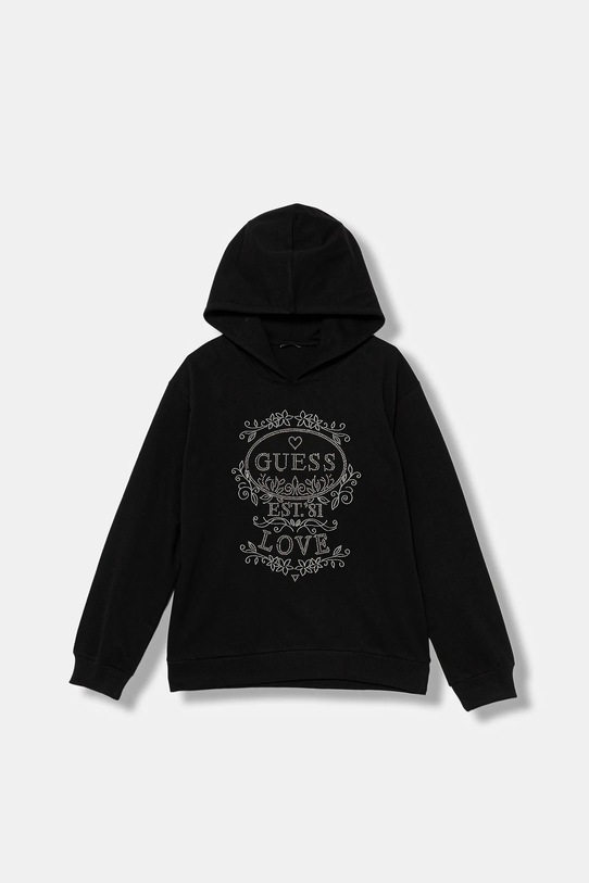 Guess gyerek melegítőfelső pamutból pamut fekete J5YQ06.KA6R4.9BYA