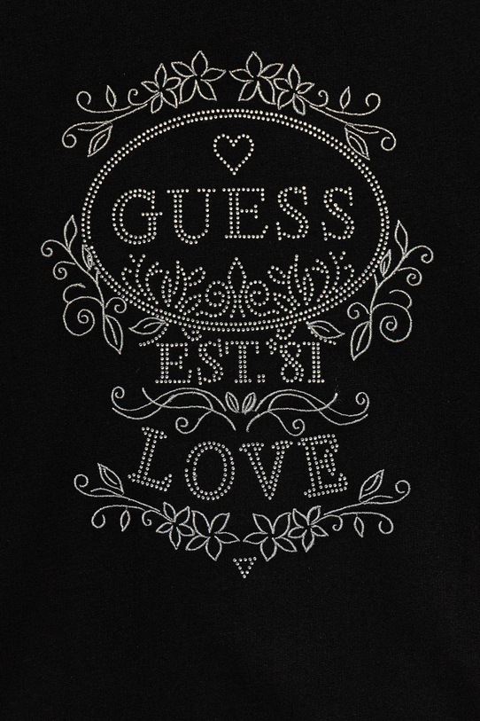 Lány Guess gyerek melegítőfelső pamutból J5YQ06.KA6R4.9BYA fekete