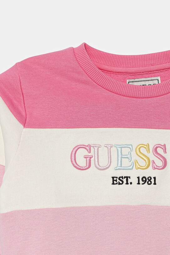 Dziewczynka Guess bluza bawełniana dziecięca K5YQ00.KA6R4.9BYA różowy