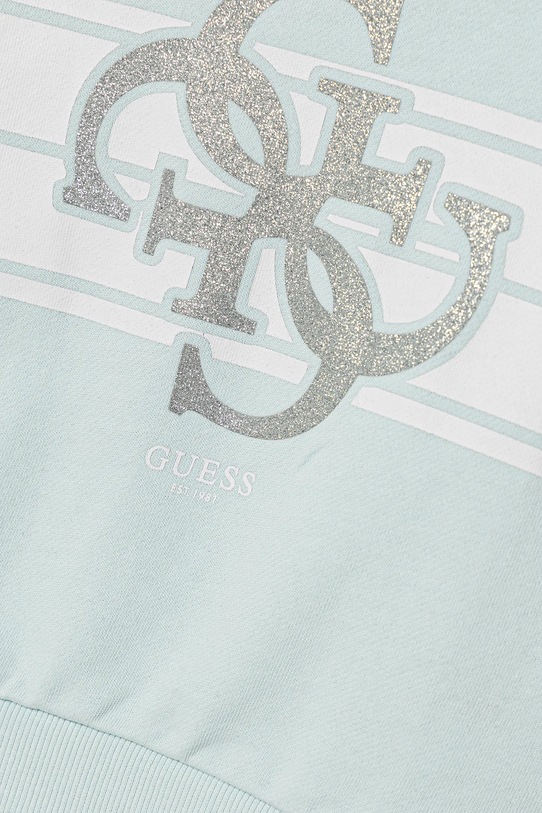 Dievča Detská bavlnená mikina Guess K5YQ01.KA6R4.9BYA tyrkysová