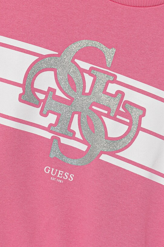 Dziewczynka Guess bluza bawełniana dziecięca K5YQ01.KA6R4.9BYA różowy