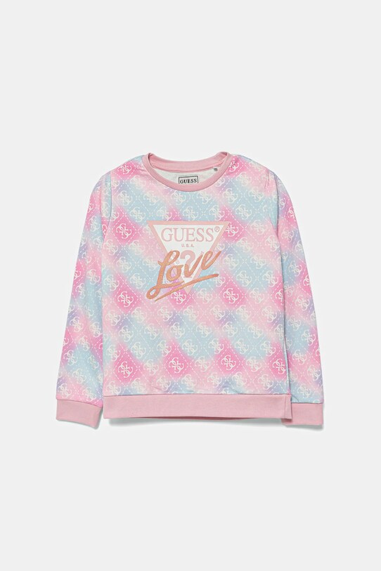 Guess hanorac de bumbac pentru copii print roz K5YQ02.KA6R4.9BYA