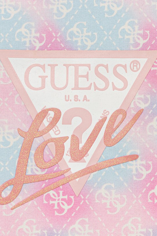 Dziewczynka Guess bluza bawełniana dziecięca K5YQ02.KA6R4.9BYA różowy