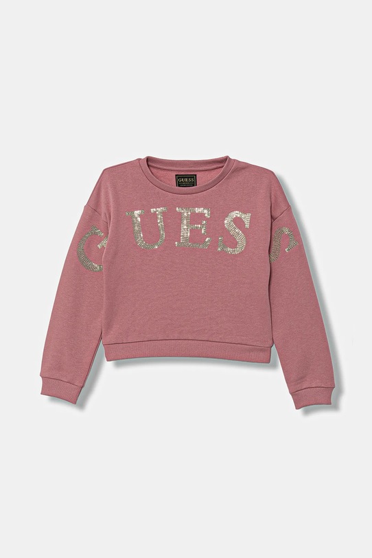 Guess bluza bawełniana dziecięca aplikacja różowy K5YQ09.KAV34.9BYA