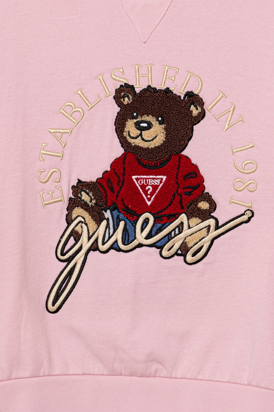 Dziewczynka Guess bluza bawełniana dziecięca H5YJ00.KAX74.G.9BYA różowy