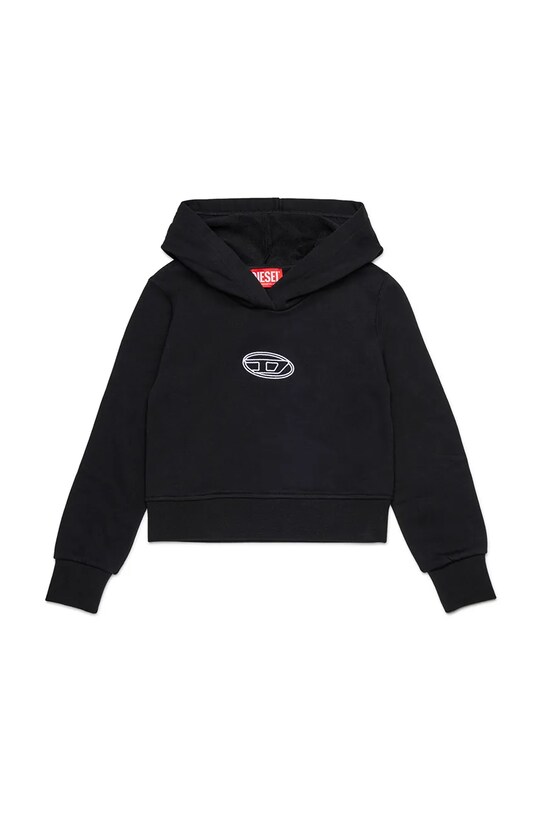 Diesel bluza bawełniana dziecięca SASYHOOD SWEAT-SHIRT nadruk czarny J02416