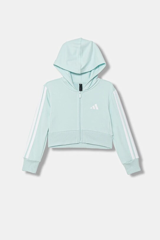 Dětská mikina adidas s kapucí tyrkysová JY4984