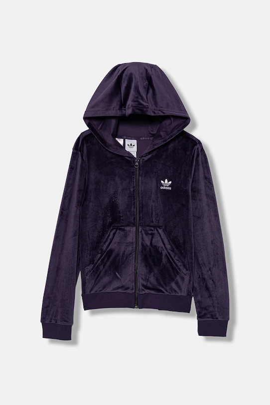Detská velúrová mikina adidas Originals JX2847 fialová AW25