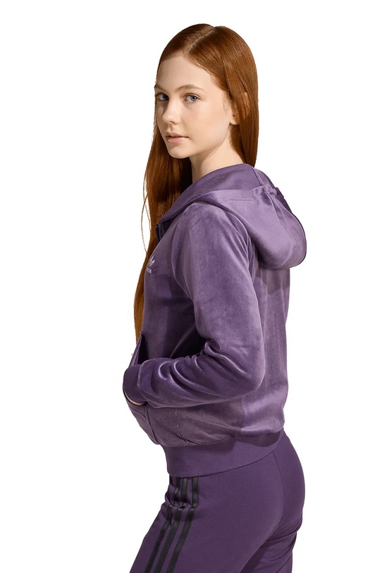 Παιδικό βελούδινο φούτερ adidas Originals JX2847 μωβ AW25