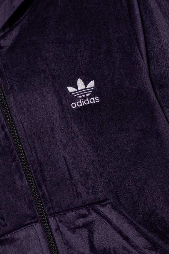 Dětská velurová mikina adidas Originals fialová JX2847