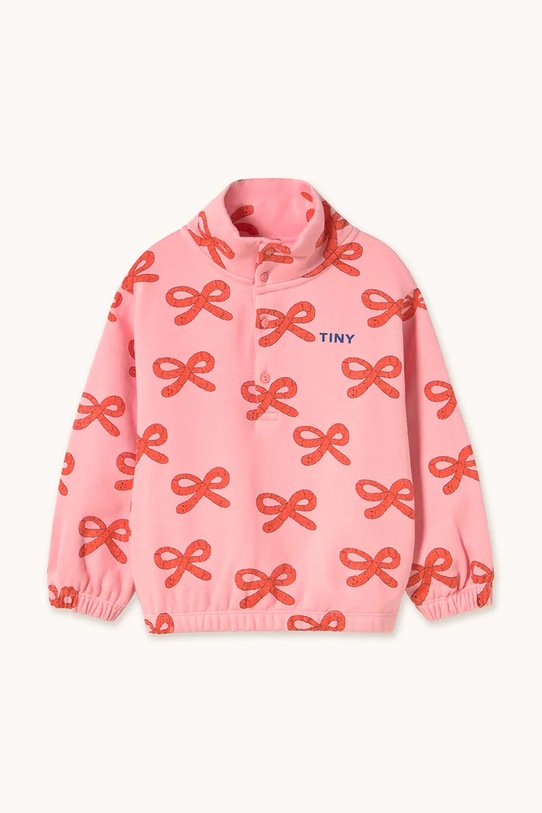 Tinycottons bluza bawełniana dziecięca WORMS MOCKNECK SWEATSHIRT AW25.075 różowy AW25