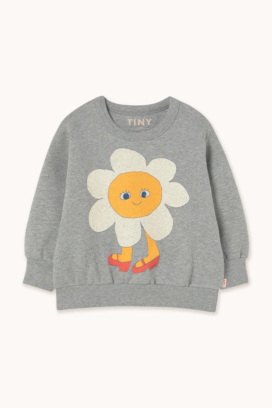 Tinycottons bluza bawełniana dziecięca FLOWER GRAPHIC SWEATSHIRT AW25.287 szary AW25