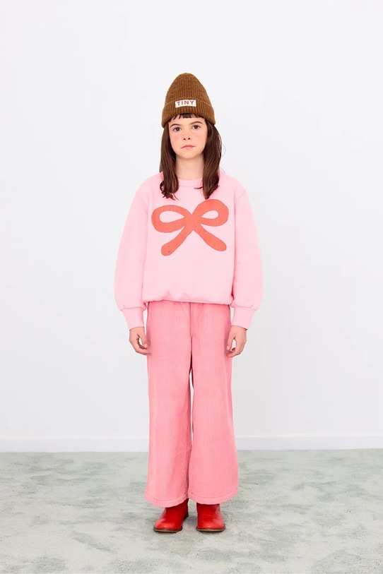 Tinycottons bluza bawełniana dziecięca WORM GRAPHIC SWEATSHIRT różowy AW25.293