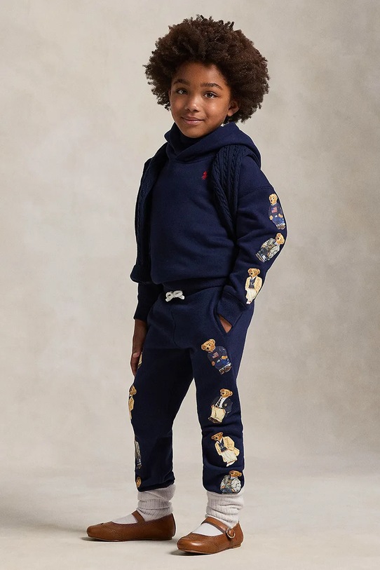 Polo Ralph Lauren bluza dziecięca z dodatkiem bawełny granatowy 312979043001