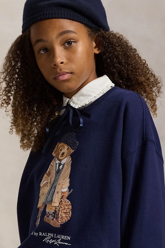 Polo Ralph Lauren bluza dziecięca z dodatkiem bawełny 313979037001 granatowy