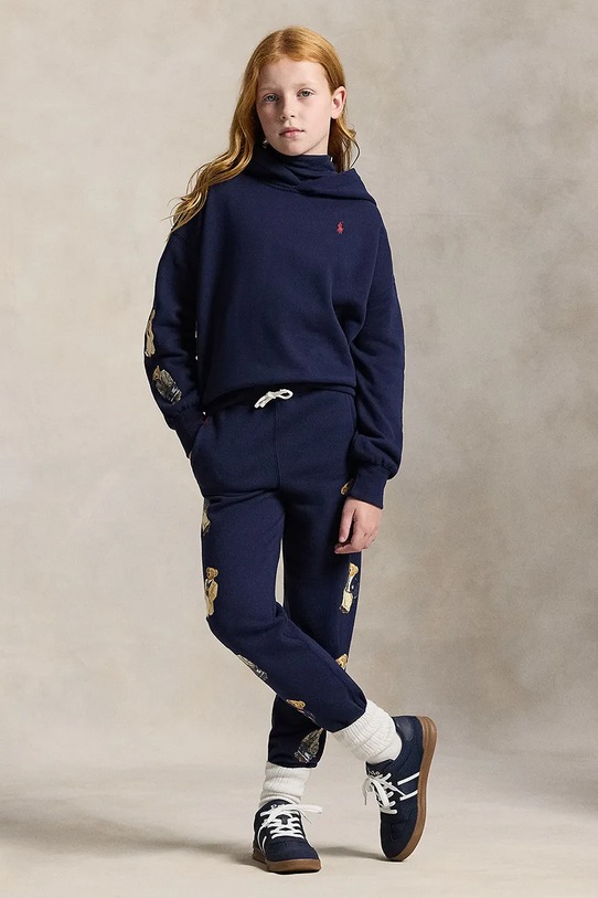Polo Ralph Lauren bluza dziecięca z dodatkiem bawełny granatowy 313979043001