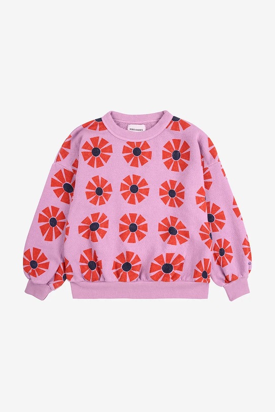 Дитяча бавовняна кофта Bobo Choses Kaleidoscope 225AC038 фіолетовий AW25