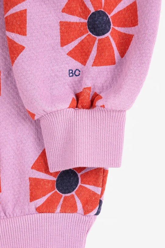 Дівчинка Дитяча бавовняна кофта Bobo Choses Kaleidoscope 225AC038 фіолетовий