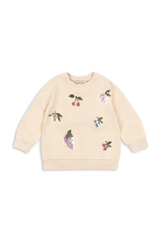 Дитяча кофта Konges Sløjd LOU SEQUIN SWEAT SHIRT OCS без капюшона бежевий KS103862.9BYA