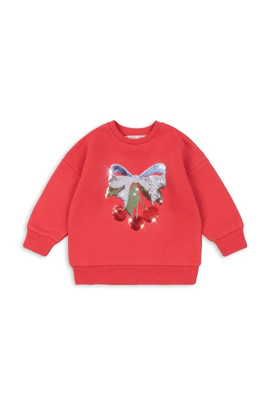 Konges Sløjd bluza dziecięca LOU SEQUIN SWEAT SHIRT OCS aplikacja czerwony KS103862.9BYA