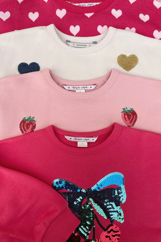 Konges Sløjd bluza dziecięca LOU SEQUIN SWEAT SHIRT OCS KS103862.9BYA czerwony