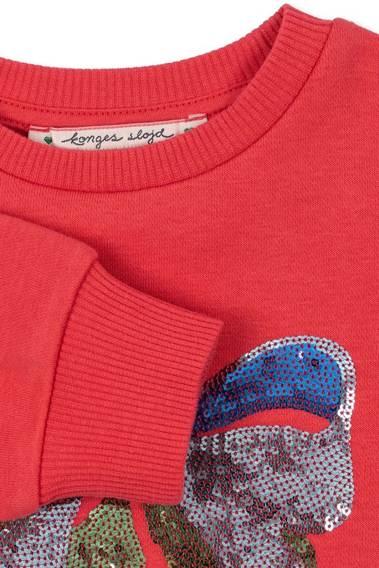 Dziewczynka Konges Sløjd bluza dziecięca LOU SEQUIN SWEAT SHIRT OCS KS103862.9BYA czerwony