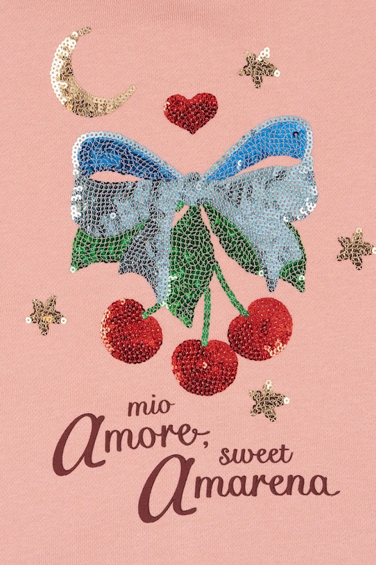 Konges Sløjd bluza dziecięca LOU SEQUIN SWEAT ZIP HOOD OCS różowy KS103863.9BYA