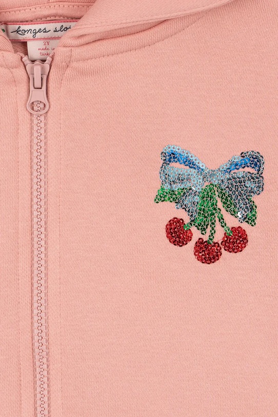 Konges Sløjd bluza dziecięca LOU SEQUIN SWEAT ZIP HOOD OCS KS103863.9BYA różowy