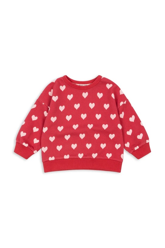 Konges Sløjd bluza bawełniana dziecięca LOUPY LOU SWEAT SHIRT OCS wzorzyste czerwony KS103874.9BYA