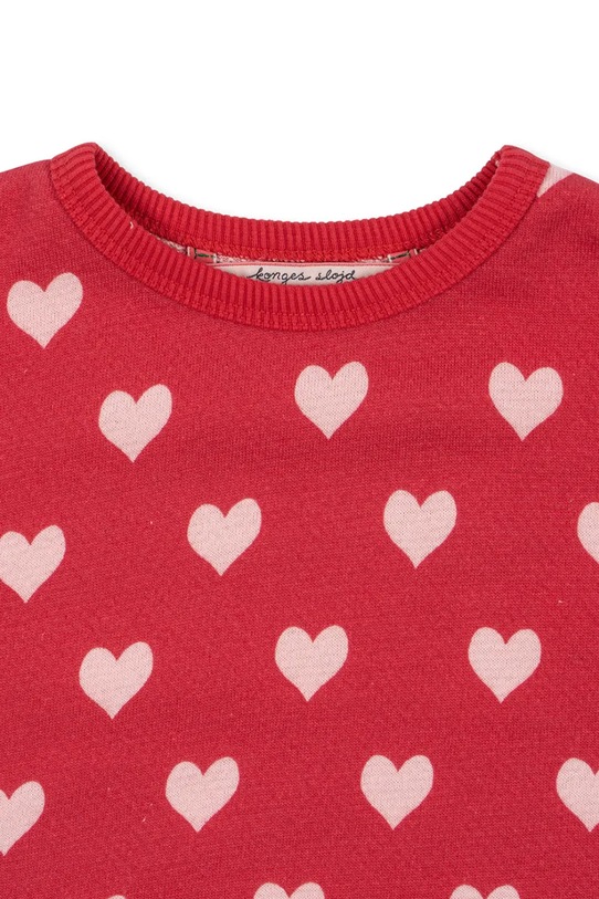 Dziewczynka Konges Sløjd bluza bawełniana dziecięca LOUPY LOU SWEAT SHIRT OCS KS103874.9BYA czerwony