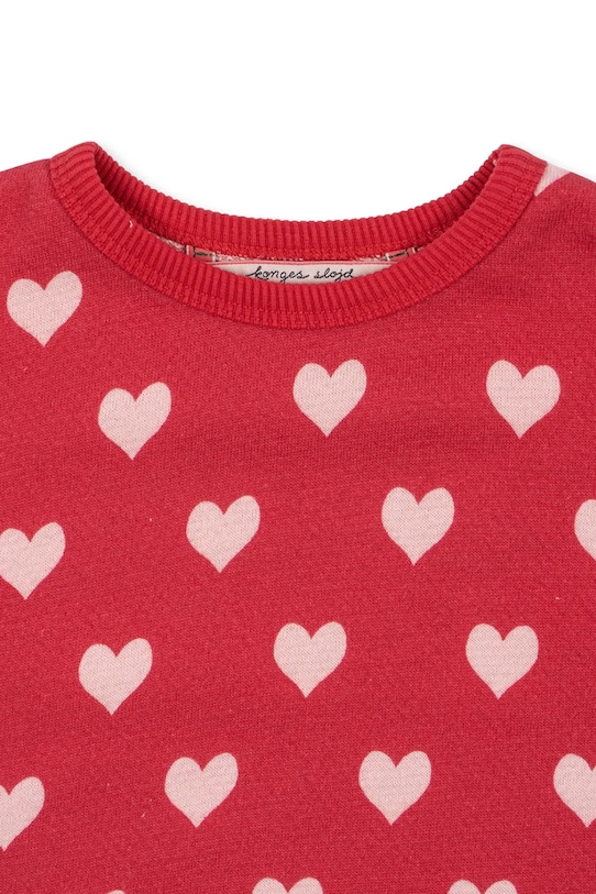 Момиче Детски памучен суичър Konges Sløjd LOUPY LOU SWEAT SHIRT OCS KS103874.9BYA червен