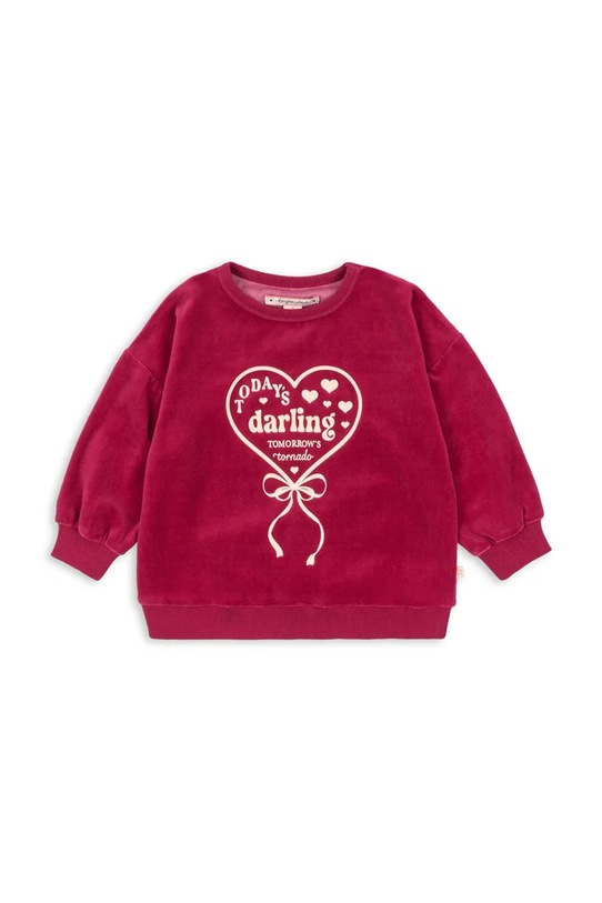 Detská bavlnená mikina Konges Sløjd VELOU BLOUSE GOTS KS104028.9BYA burgundské AW25
