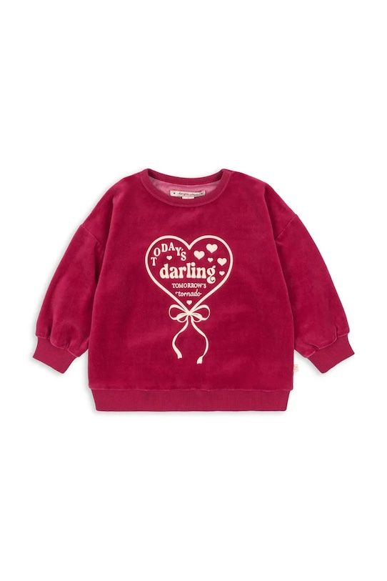 Dětská mikina s bavlnou Konges Sløjd VELOU BLOUSE GOTS KS104028.9BYA burgundské AW25