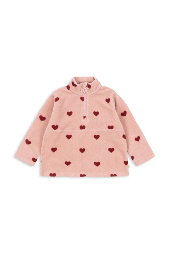 Konges Sløjd bluza dziecięca TAVI FLEECE SWEATSHIRT GRS z kapturem różowy KS101301.G.9BYA
