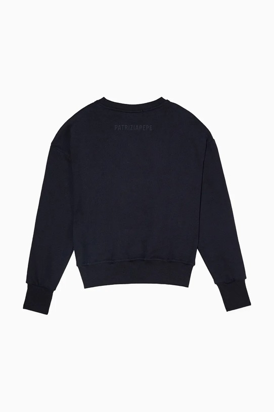 Παιδική βαμβακερή μπλούζα Patrizia Pepe J315 7M0943 μαύρο AW25
