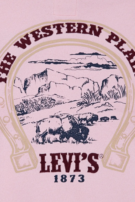 Κοριτσίστικα Παιδική μπλούζα Levi's PULLOVER HOODIE WITH RUFFL 3EN426 ροζ