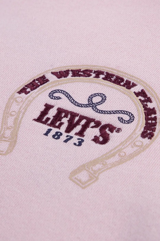 Παιδική μπλούζα Levi's PULLOVER HOODIE WITH RUFFL ροζ 3EN426