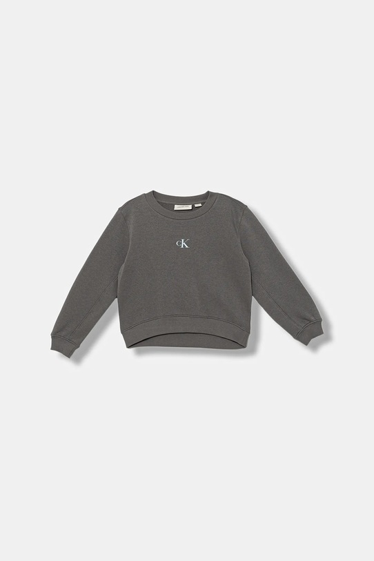 Detská mikina Calvin Klein Jeans bez kapucne sivá IG0IG02639.9BYA