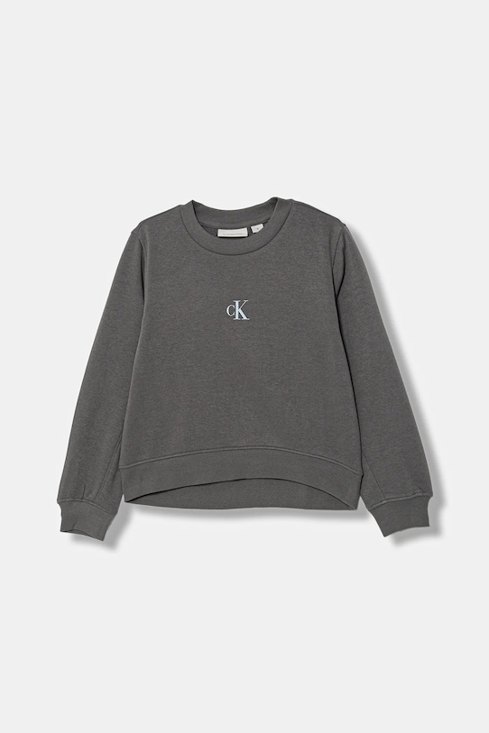 Дитяча кофта Calvin Klein Jeans без капюшона сірий IG0IG02639.9BYA