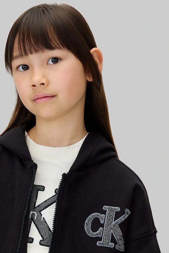 DÍVKA Dětská bavlněná mikina Calvin Klein Jeans IG0IG03017.116.9BYA černá