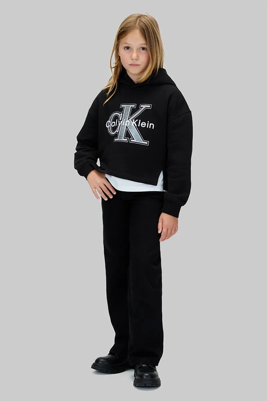 Девочка Детская кофта с хлопком Calvin Klein Jeans IG0IG03018.9BYA чёрный