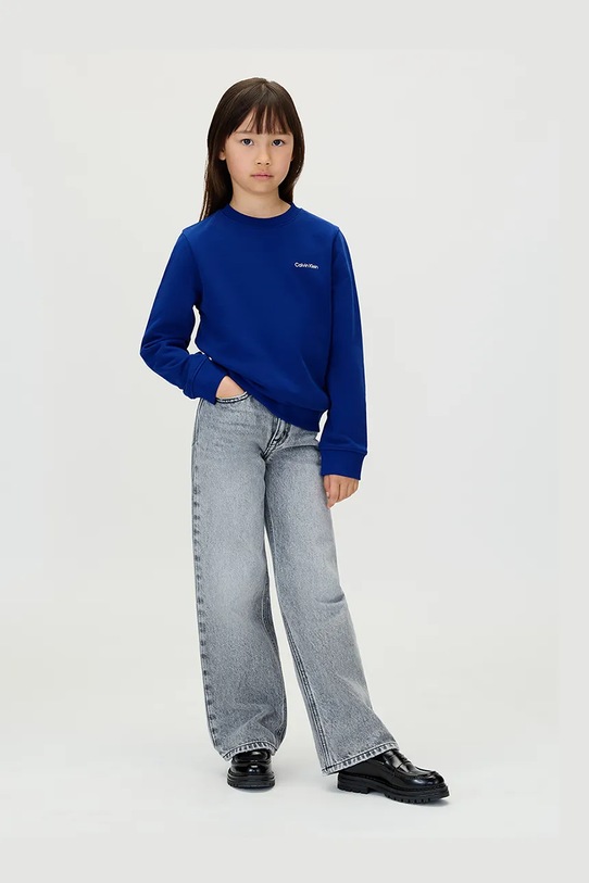 Dziewczynka Calvin Klein Jeans bluza bawełniana dziecięca IU0IU00686.9BYA niebieski