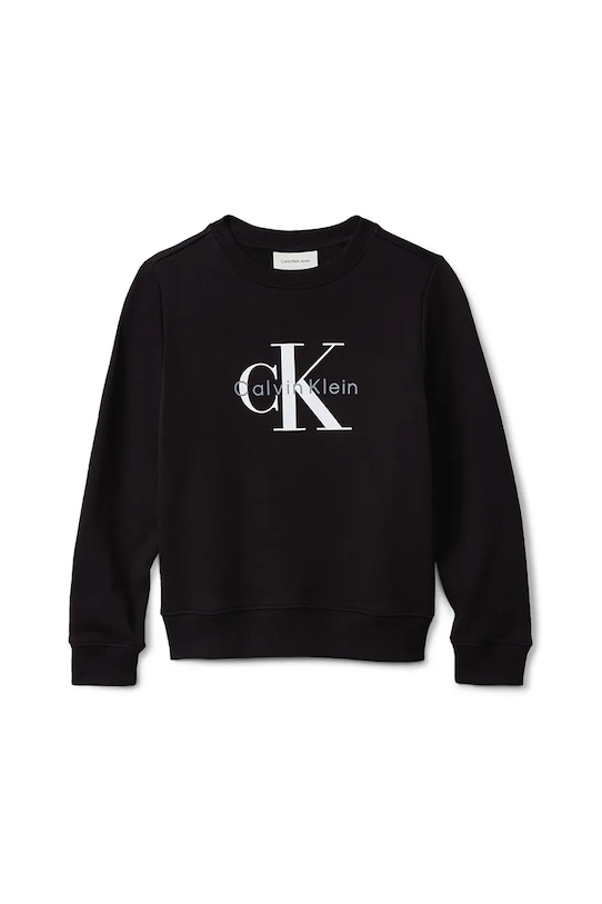 Dječja pamučna dukserica Calvin Klein Jeans IU0IU00714.9BYA crna AW25