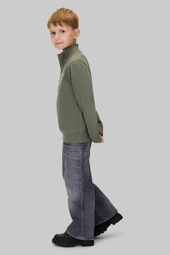 Dziewczynka Calvin Klein Jeans bluza bawełniana dziecięca IU0IU00721.9BYA zielony
